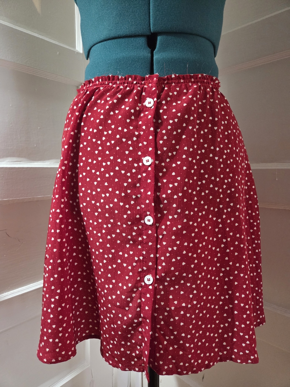 Me Made Red Heart A-Line Skirt